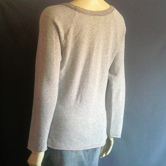 One September Anthropologie Bandana Patchwork Grey Knit Top Sm - Picture 7 of 11